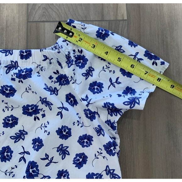 Banana Republic Factory Blue and White Floral Off the Shoulder Top Size XS - Picture 11 of 12